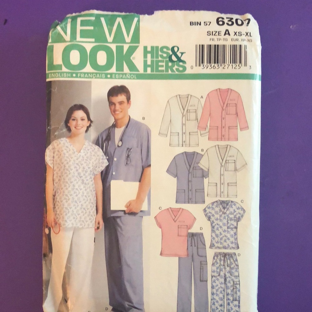 New Look 6307 Scrubs Sewing Pattern